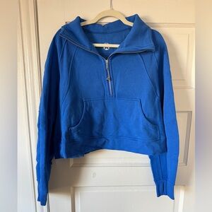 Lululemon Scuba Half Zip Funnel Neck in Cerulean Blue